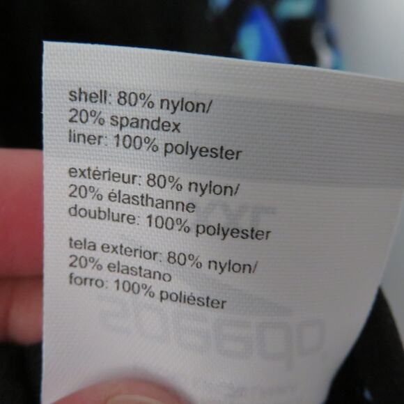 Speedo Womens Sz XXL Blue Pattern One Piece Swimsuit High Neck Tie Back Swimwear - Picture 5 of 7